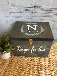 Recipe Box Bridal Shower Gift Wedding Gift Recipe Holder Wood Box In 2020 Recipe Box Bridal Shower Diy Bridal Shower Gifts Wedding Shower Gifts