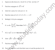 Prepared by teachers of the best cbse schools in india. Cbse Class 11 Complex Numbers And Quadratic Equation Worksheet C