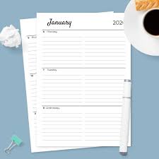 A printable weekly planner usually consists of empty slots that are arranged according to the days of the week. Weekly Planner Pdf Templates Download Now