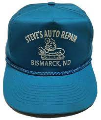 Vtg Steve S Auto Repair Hat Bismarck North Dakota Cap Automotive Mechanic Nd Car Baseballcap