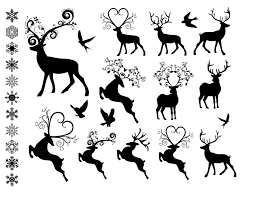 Black And White Deer Clipart Images Your Place To Buy And Sell All Things Handmade Clip Art Reindeer Printable Reindeer