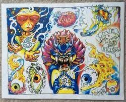 Body art tattoos new tattoos sleeve tattoos cool tattoos skull tattoos space tattoos circle tattoos fish tattoos tatoos. Tattoo Studio Shop Flash Single By Aaron Bell Alien Skulls Oni 11 X 14 Print Ebay