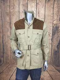 Vintage Woolrich Safari Hunting Belted Tan Shooting Jacket Size Medium Mens Woolrich Vintage Woolrich Woolrich Jackets