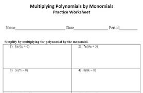Leave a comment below if you're still struggling. Multiplying Polynomials By Monomials Worksheet Tpt