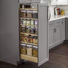 A kitchen pantry cabinet is a spacious cupboard used to arrange and store your utensils and cookware. Hardware Resources 8 1 2 X 22 1 4 X 53 Inch Wood Pantry Cabinet Pullout Ppo2 854 Wood Pantry Cabinet Pantry Cabinet No Pantry Solutions