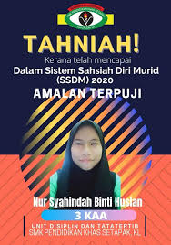 Jan 27, 2020 · sistem sahsiah diri murid (ssdm) adalah salah satu modul yang berada di bawah modul pengurusan murid. Sekalung Tahniah Diucapkan Smk Pendidikan Khas Setapak Facebook