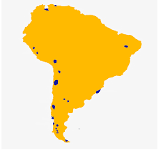 Harta america de sud politica silk dublu laminat, folie 25 microni, ?ipci de lemn, dimensiuni: Joc Geografie America De Sud Lacuri