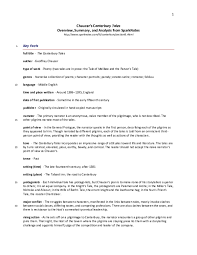 pdf chaucers canterbury tales overview summary and