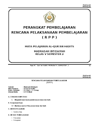 Check spelling or type a new query. Rpp Qur An Hadits Kelas 5 Semester 2