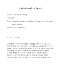 Walau bagaimanapun, perkembangan pengangkutan banyak menimbulkan permasalahan alam sekitar seperti. Doc Kesan Perkembangan Sistem Pengangkutan Terhadap Alam Sekitar Wen Cheng Chong Academia Edu