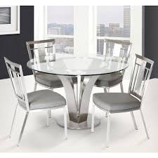 Round metal kitchen table and chairs. Metal Glass Dining Table Set Off 71