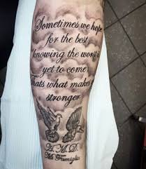 Bicep Quote Tattoos For Men Inner Bicep Tattoos For Men Best Arm And Bicep Ta Tattoos Tattoosformen Tattoos Verse Wolken Tattoo Tattoos Arm Mann