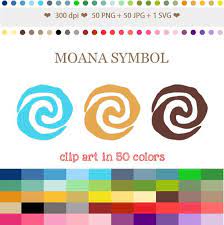 50 Colors Digital Moana Symbol Clipart Moana Sun Symbol Clip Etsy In 2021 Clip Art Scrapbook Crafts Moana
