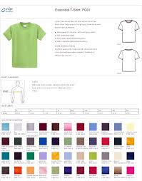 T Shirt Size Charts True To Size Apparel