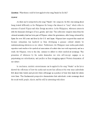 To create a page header/running head, insert page numbers flush right. Critique On The Song Panalo By Ez Mil