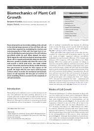 The walls of plant cells must have sufficient tensile strength to withstand internal osmotic pressures of several times atmospheric pressure that result from the difference in solute concentration between the cell interior and external water. Pdf Biomechanics Of Plant Cell Growth