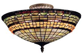 Elk 934 Cb Jewelstone 3 Light Large Tiffany Semi Flush Ceiling Fixture Elk 934 Cb