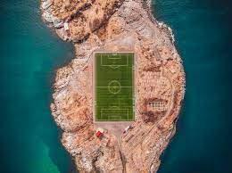 Henningsvær idrettslag stadion in norway. Henningsvaer Football Field