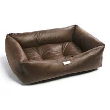 Brown Faux Leather Dog Bed Faux Leather Dog Bed Leather Dog Bed Puppy Dog Beds