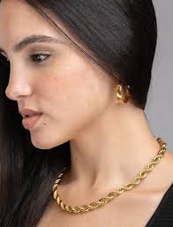 Rope Chain Necklace|rope Chain Bracelet| Twisted Rope Chain| Gold Rope  Chain Necklace|christmas Gift|gif for Her| Gold Bracelet|tarnish Free