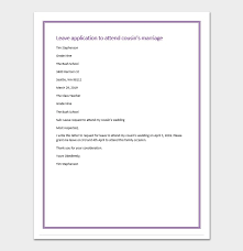 Forumsformal, general & business letter writing. Leave Request Letter Application For Marriage Format Samples