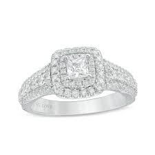 Check spelling or type a new query. Vera Wang Love Collection 1 Ct Tw Princess Cut Diamond Double Frame Engagement Ring In 14k