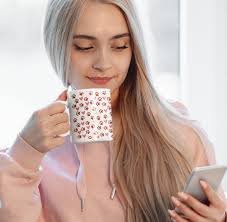 Pawprint Dog Lover Coffee Mug Love Heart Pattern Mug Dog Lover Gift