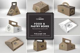 Food Pastry Boxes Vol 5 Carrier Boxes Mockups By Ina717 On Envato Elements Drinks Packaging Design Drinks Packaging Box Packaging Design