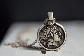 Hermes Sterling Silver Pendant Ancient Greek Inspired Etsy Sterling Silver Pendants Greek Coin Jewelry Silver Pendant