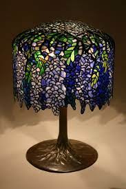 Tiffany Wisteria Lamp Reproduction 5 200 00 Via Etsy Tiffany Lamps Tiffany Wisteria Tiffany Style Lamp