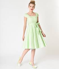 Retro Style Lime Green Cap Sleeve Anna Swing Dress Swing Dress Dapper Day Outfits Dresses