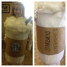 Easy Starbucks Coffee Cup Costume Tall Clothes Basket 2 Yards Of White Felt Brown Craft Paper Starbucks Halloween Costume Starbucks Halloween Starbucks Costume