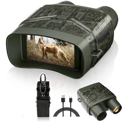 NV4000 4K Binocular Night Vision Devices 3-Inch Large Screen 5X Digital Zoom IR Night Vision, Photo & Video Recording for Spotting, Camping Camouflage