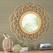 Miroir En Osier Jaune D 90 Cm Valparaiso Decorar Paredes Con Espejos Manualidades Con Espejos Espejos Modernos Para Sala