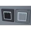 Standard electrical boxes are 2.12 wide and are flush mounted with the wall paneling, sheetrock or plaster. 1