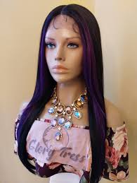 Purple and Black Lace Front Wig