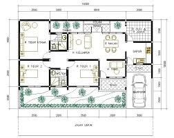 Memiliki tiga tempat tidur bukan berarti anda harus mengorbankan kenyamanan bersantai di 6. Denah Rumah Minimalis 1 Lantai Dengan 3 Kamar Tidur Dan Bergarasi Promo Jitu Com