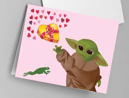 Valentine Single Or A Pack Of 5 Or 10 Baby Yoda In 2020 Valentines For Singles Valentine Valentine Box