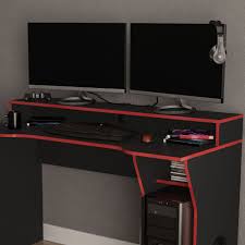 Check out our computer desk selection for the very best in unique or custom, handmade pieces from our desks shops. Enzo Black And Red Wooden Gaming Desk