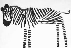 Zebras Klebebild Collage Mit Tonpapier Kunst Grundschule Collage Zebra