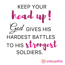 Every time i count my blessings, my love for god grows bigger. Keep Your Head Up God Gives His Hardest Battles To His Strongest Soldiers Quote Qotd Pardonmypositivity Meaningful Quotes Battle Quotes Head Up Quotes