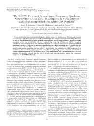 Pdf The Orf7b Protein Of Severe Acute Respiratory Syndrome Coronavirus Sars Cov Is Expressed In Virus Infected Cells And Incorporated Into Sars Cov Particles