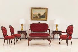 Some velvet sofas can be shipped to you at home, while others can be picked up in store. French Victorian Red Velvet Living Room Set