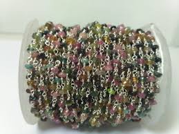 Https Www Etsy Com In En Listing 703292381 5 Foot Multi Tourmaline Rosary Beaded Platingchains Wire In 2020 Gemstone Beads Wholesale Beads And Wire Gemstone Beads