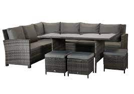 Rattan Corner Dining Set Charcoal Grey New Hampshire Range Rattanworld