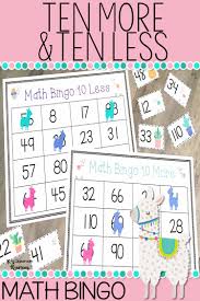 Ten More And Ten Less Llama Math Center For 1st Grade Classroom Math Games Kindergarten Math Games Fun Math Centers
