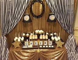 Glamorous Black And Gold 50th Birthday Party Decorations Black And White Stripes With Gold Sparkle Birthday Glitz Glam Gorgeous Sweets Table Catch My Party Sparkle Birthday Party Sparkle Birthday 70th Birthday Parties