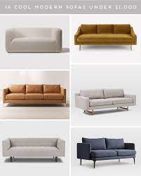 The typical height of a sofa seat is 17″ to 18″. Couch Potato 16 Stylish Modern Sofas Under 1 000 Modern Couch Modern Sofa Modern Sofa Designs