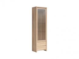 Metal drawer glide 2 extension. Modern Tall Glass Display Storage Cabinet Unit Sonoma Oak Impact Furniture