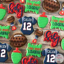 Patriots Baby Shower Cookies 54 Likes 2 Comments Gigi Bakes Gigibakescakes Football Baby Shower Theme Football Baby Shower Basketball Baby Shower